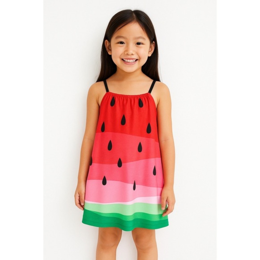 Girls Dress Watermelon Print Red Size 4/5 New With Tags